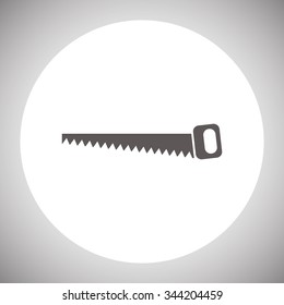 Hand saw woodworking instrument icon. icon. vector design