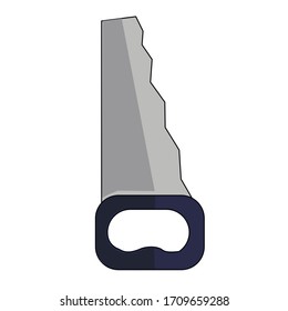 Hand saws illustration. Small and large version with wooden handles.