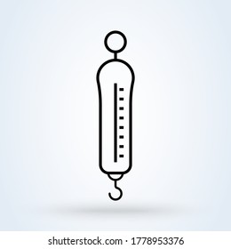 Hand Scale Spring Mechanical line. vector Simple modern icon design illustration.