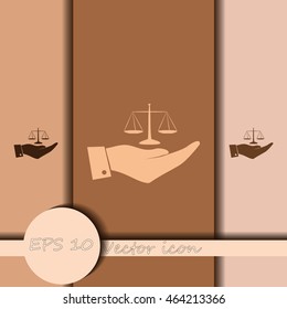 Hand with scales icon