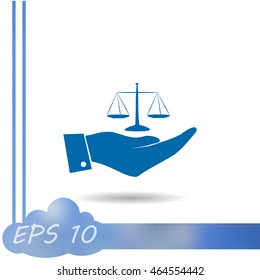 Hand with scales icon