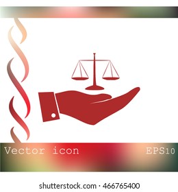 Hand with scales icon