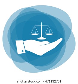 Hand with scales icon