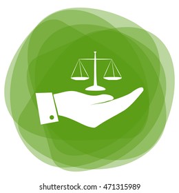 Hand with scales icon