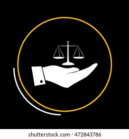 Hand with scales icon