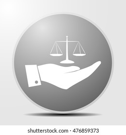Hand with scales icon