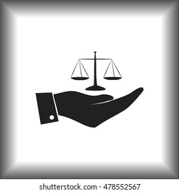 Hand with scales icon