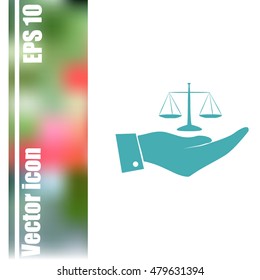 Hand with scales icon