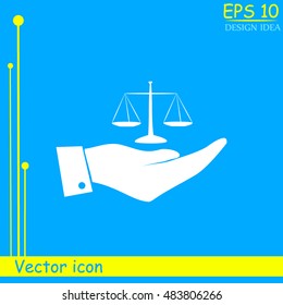 Hand with scales icon