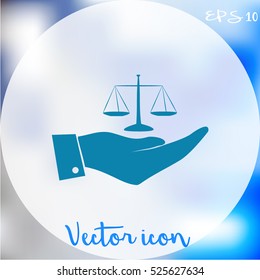 Hand with scales icon