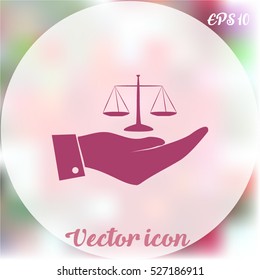 Hand with scales icon