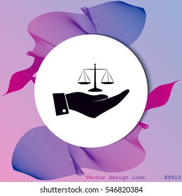 Hand with scales icon