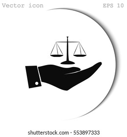 Hand with scales icon