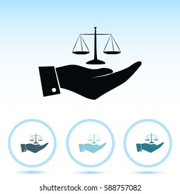 Hand with scales icon