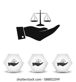 Hand with scales icon