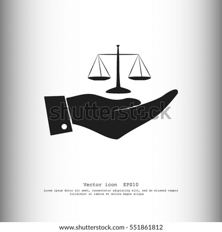 Hand with scales icon
