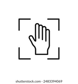 Hand scan icon logo sign vector outline