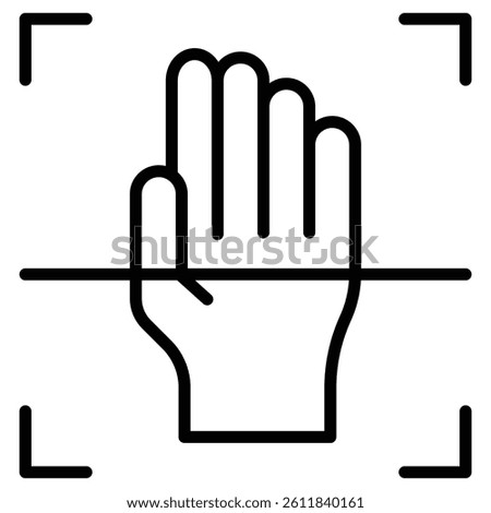 Hand scan icon Simple outline vector logo