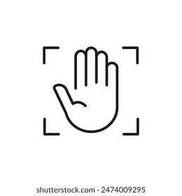 Hand scan icon. Simple hand scan icon for social media, app, and web design. Vector illustration.