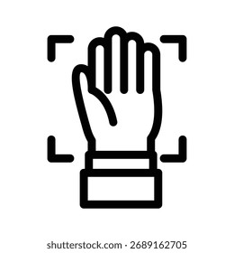 Diseño de Vector de contorno de reconocimiento de escaneo de mano Bueno para el Web o el App móvil