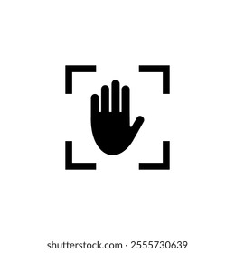 Hand scanner vector icon. Cyber security icon. Data protection symbol icon