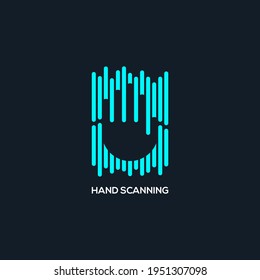 línea abstracta del logotipo de exploración manual