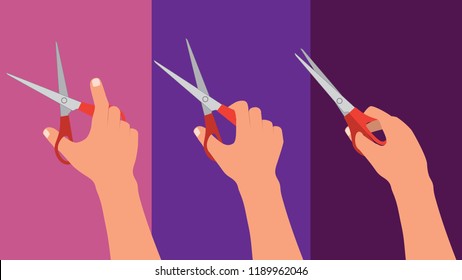 Hand with scissors