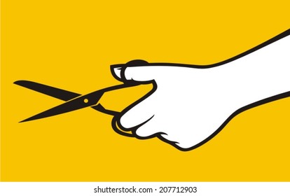 Hand with scissors 