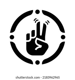 Hand, Scissors Icon. Black Vector Graphics.