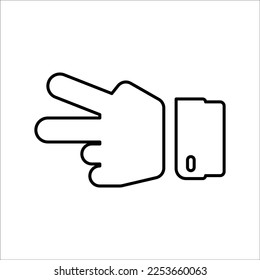 Hand Scissors Icon in Line Style