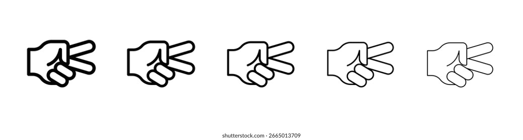 Icono de tijeras de mano Concepto de símbolo para Diseño web. Icono de Vector de línea simple. Ilustración de logotipo.