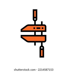 hand screw clamp color icon vector. hand screw clamp sign. isolated symbol illustration