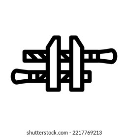 hand screw clamp line icon vector. hand screw clamp sign. isolated contour symbol black illustration