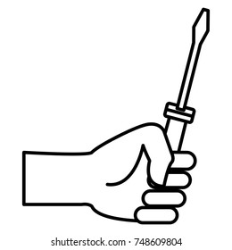 Hand with screwdriver
