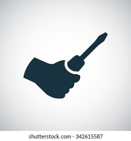 hand screwdriver icon, on white background
