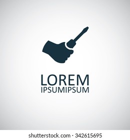 hand screwdriver icon, on white background