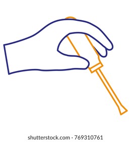 hand with screwdriver tool
