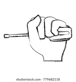 hand with screwdriver tool isolated icon