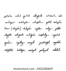 hand scribble line lettering on white background. doodle handwriting concept. handwritten text concept