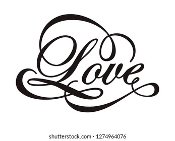 Hand Script Love Vector Vintage Illustration Stock Vector (Royalty Free ...