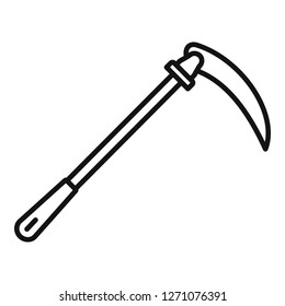 Hand scythe icon. Outline hand scythe vector icon for web design isolated on white background