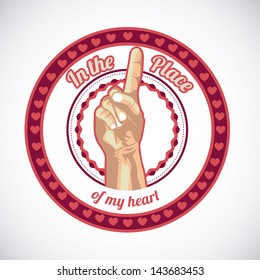 hand seal over white background vector illustration