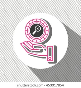 hand and search isolated icon design, vector illustration  graphic 
