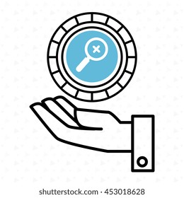 hand and search isolated icon design, vector illustration  graphic 