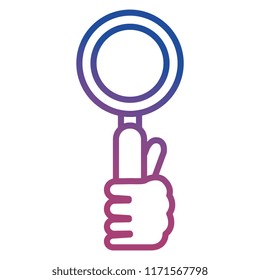 hand with search magnifying glass