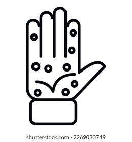 Hand seasonal allergy icon outline vector. Season disease. Diagnosis allergen