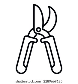 Hand secateur icon outline vector. Garden work. Gardening cutter