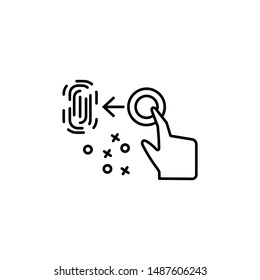 Hand secure touch fingerprint icon. Element of cyber security icon