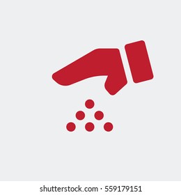Hand and seeds icon illustration isolated vector sign symbol