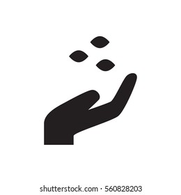 hand with seeds icon illustration isolated vector sign symbol